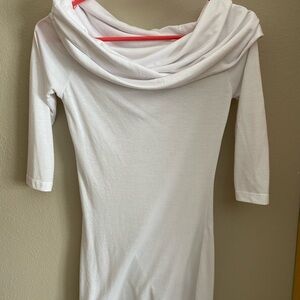 Bodycon Glam Vintage Wet Seal White Cowl Neck Tunic Size Small